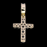 10k Yellow Gold 0.85 CTW Baguette/Round Diamond Cross Pendant 3.6g Mens Charm